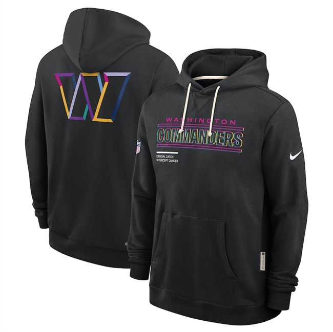 Men's Washington Commanders Black 2025 Crucial Catch Club Pullover Hoodie